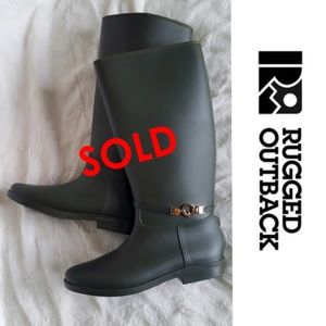 NWT Rugged Outback Green Matte Rain Boots 12M